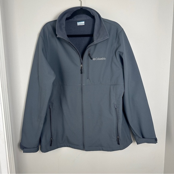Columbia Other - Columba Soft Shell Full Zip Jacket Men’s Large Grey Fleece Lightweight Fall Warm